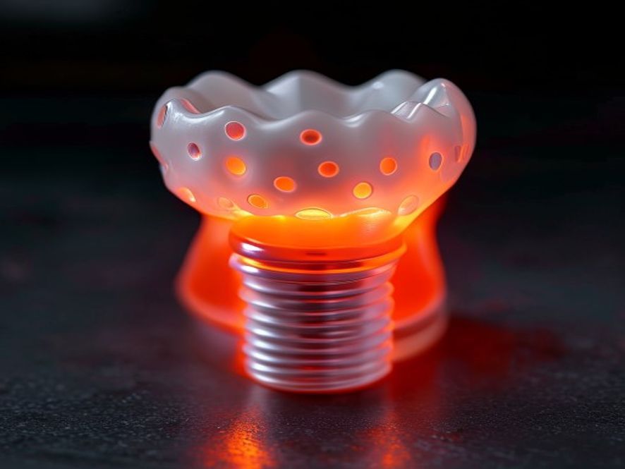 Guía quirúrgica impresa en 3D con tolerancias de implantología.